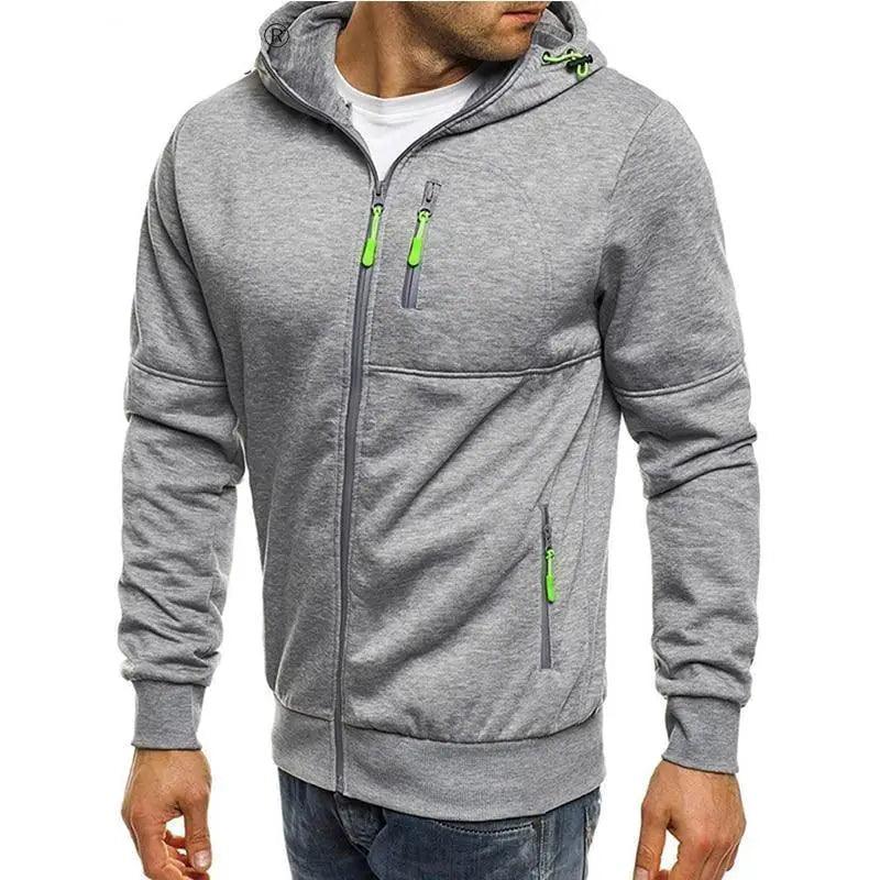 New Stylish Trendy Spring Winter Men Hoodie Hooded Coats Casual Sweatshirts Male Tracksuit Fashion Hoodie Men's Sports Leisure Fitness Jacquard Sweater Fleece Cardigan Hooded Jacket Sweater